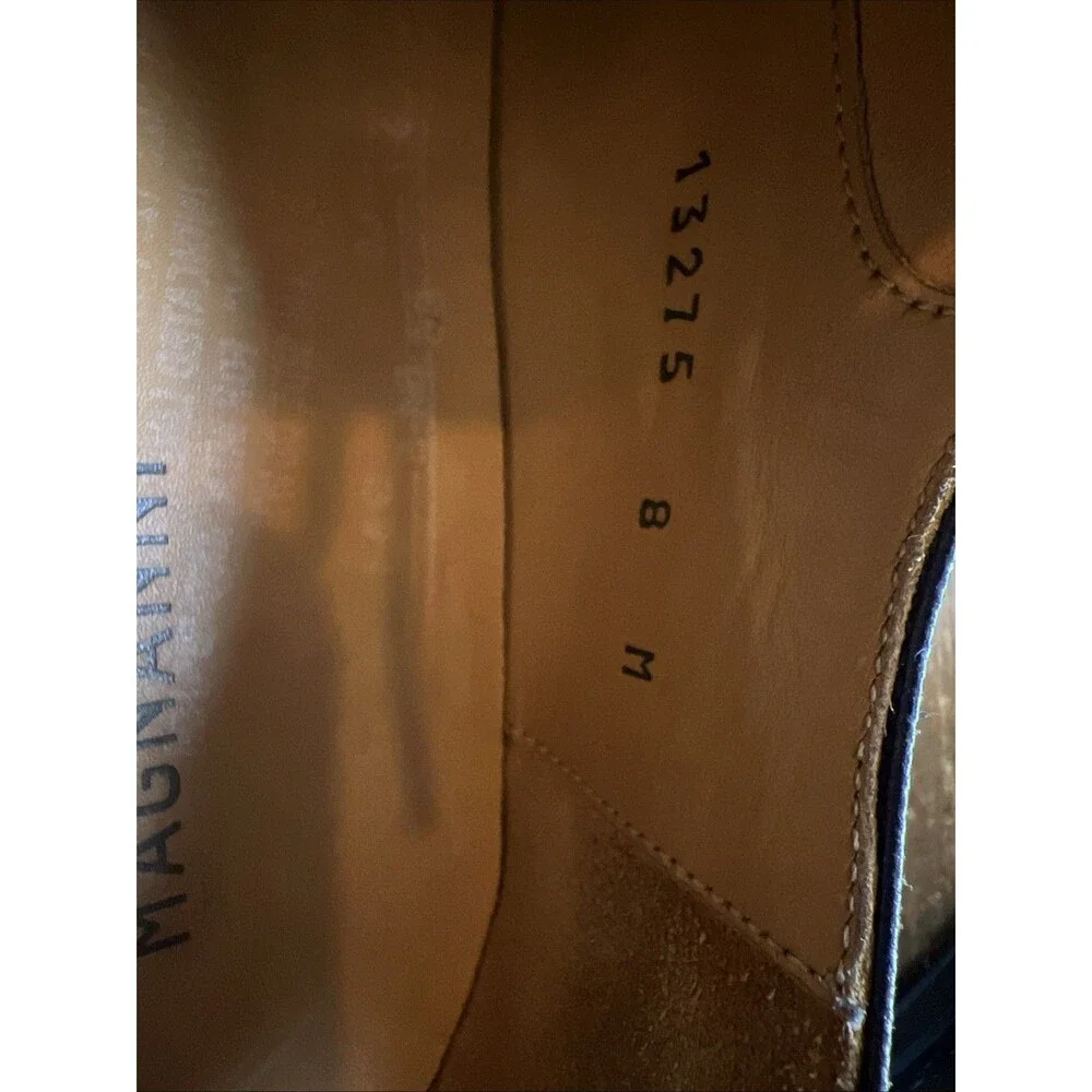 Magnanni Colo Plain Toe Oxford Derby Dress Shoe Black Leather Men's Size 8 M